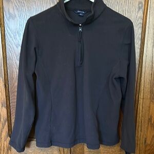Lands' End Black Quarter-Zip Fleece